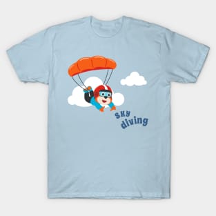 Vector illustration of a cute skydiver. T-Shirt